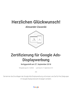 Zertifizierung Google Displaywerbung